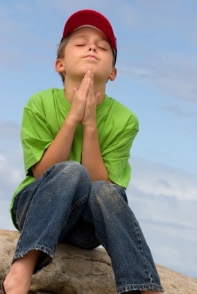 A child in prayer