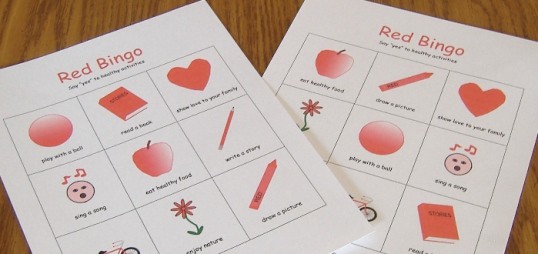 Printable Bingo Game for Red Ribbon Week (October 23-31)