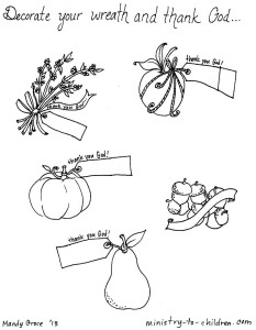 Thankfulness Wreath Craft Project & Coloring Sheets