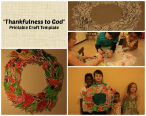 thankful to God wreath craft project for Sunday School