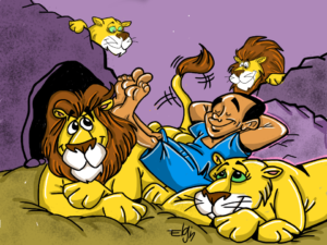 Daniel in the Lion's Den cartoon picture