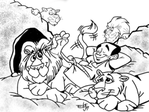 Daniel in the Lion's Den Coloring Page
