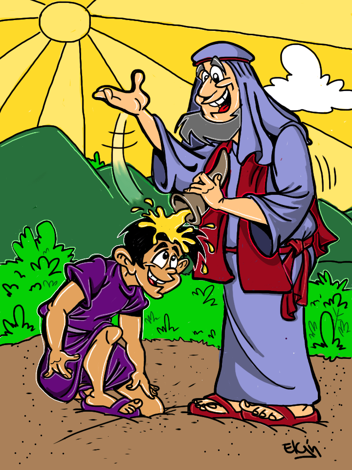 "Samuel Anoints David as King" Cartoon & Coloring Page | Ministry-To