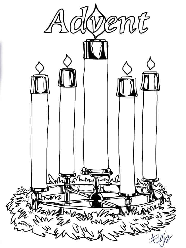 advent wreath drawing