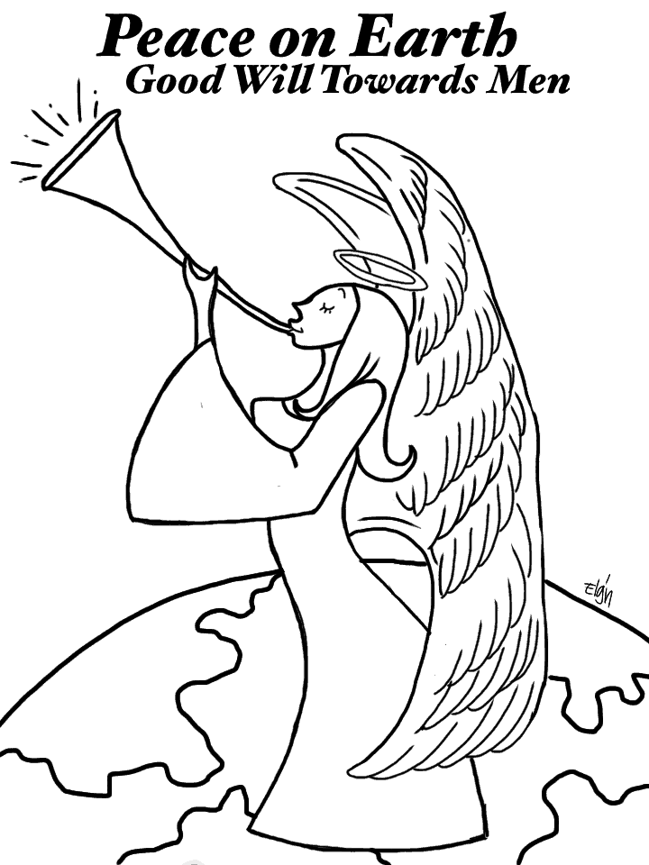 angel coloring pages for christmas