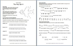 holy spirit worksheet