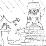 “Build Your House Upon the Rock” Matthew 7:24 Coloring Page