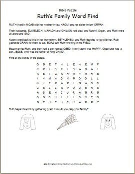Bible Puzzle: Ruth’s Family Word Find