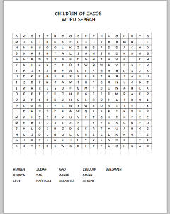 Bible Word Search - The Children of Jacob - Ministry-To-Children