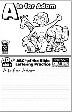 A is for Adam Coloring Page & Letter Practice - Ministry-To-Children