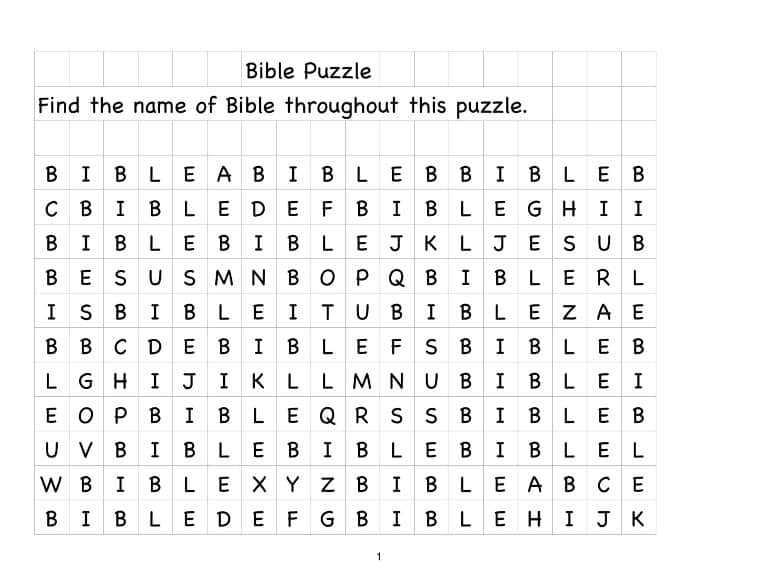 B-I-B-L-E Puzzle Worksheet | Ministry-To-Children