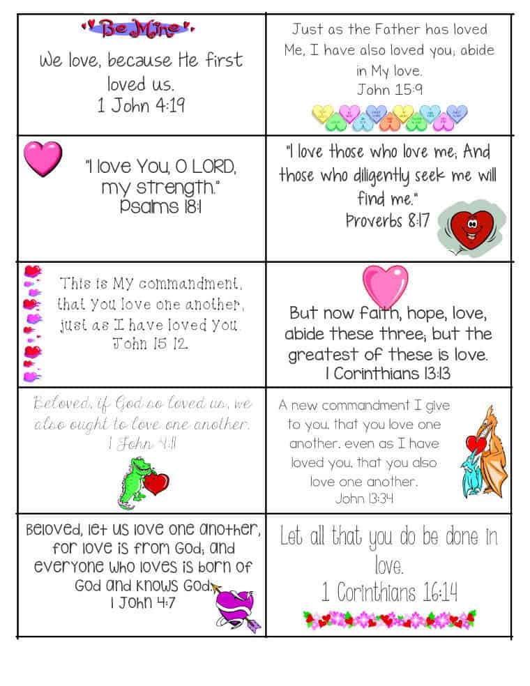 Printable Bible Verses Valentine's Card
