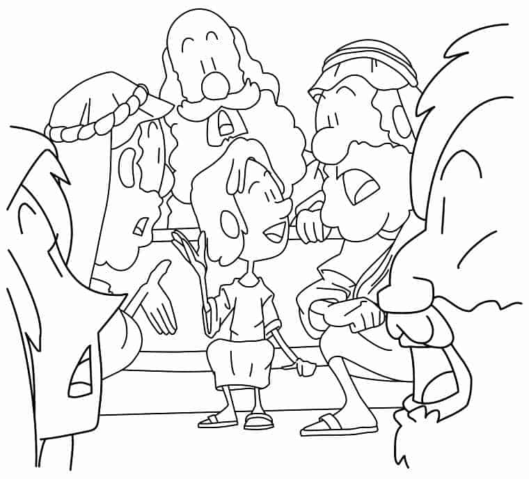 "Young Boy Jesus in the Temple" Coloring Page (Luke 2:41-52) - Ministry