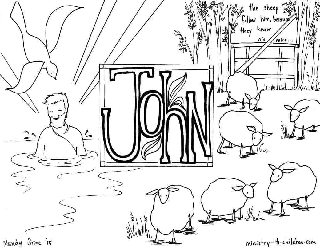 "John" Bible Book Coloring Page MinistryToChildren