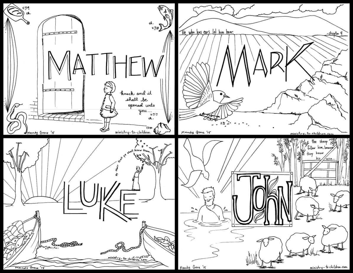 "The Four Gospels" Coloring Pages   Ministry To Children