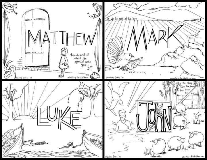Free Coloring Pages for the Four Gospels