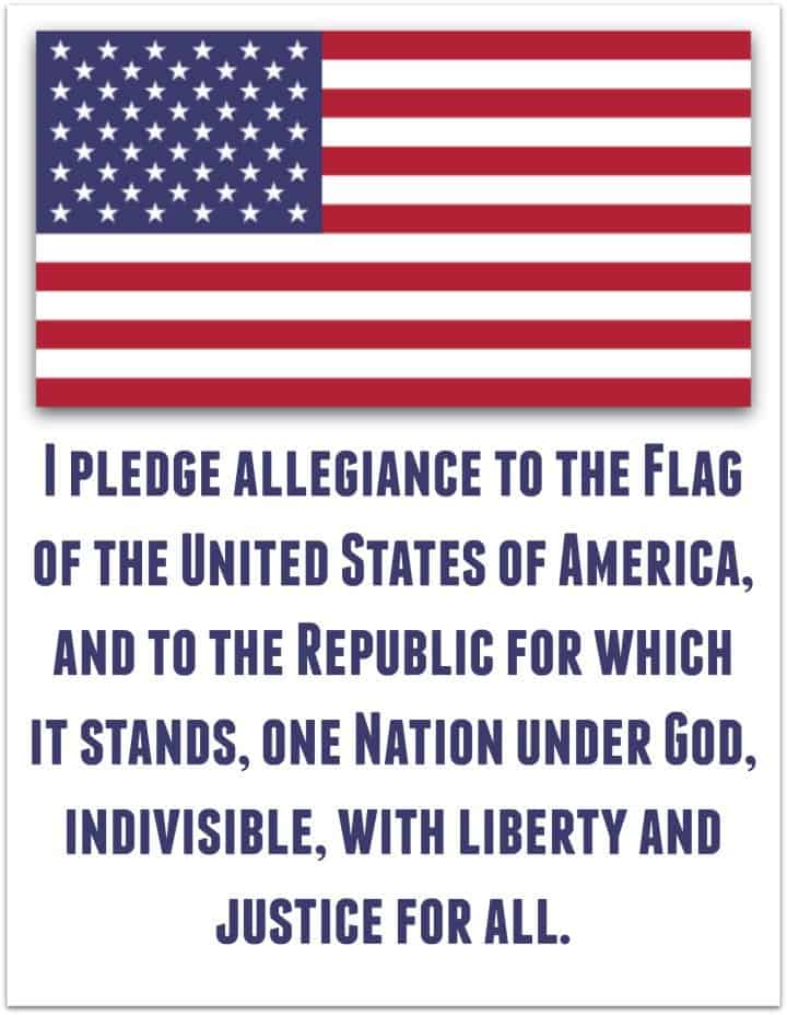 The Pledge of Allegiance to the American Flag (Printable PDF) Full Text