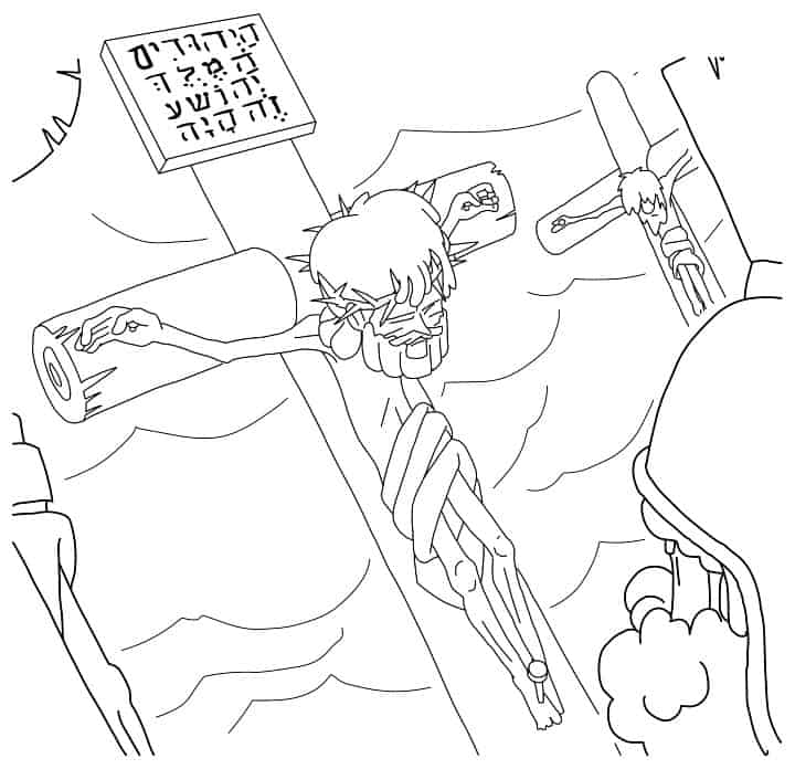 jesus on cross coloring page