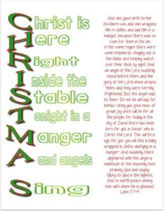 CHRISTMAS Acrostic Printable (Luke 2:7-14) - Ministry To Children