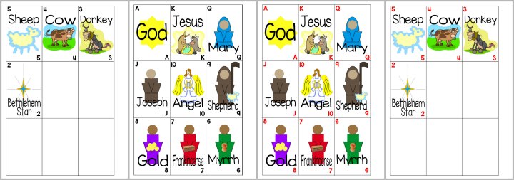 Printable Christmas / Manger Playing Cards for Kids