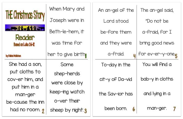 Printable "Christmas Story" Reader (Luke 2:6-12)