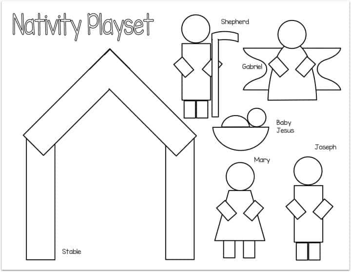 Printable Nativity Playset for Preschoolers