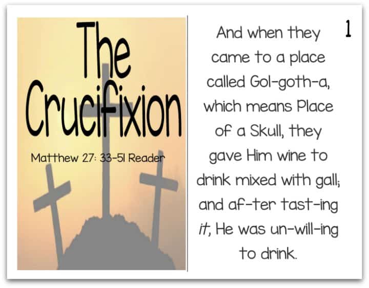 Printable Resurrection Story (Part 6 of 7) The Crucifixion (Matthew 27:33-51)