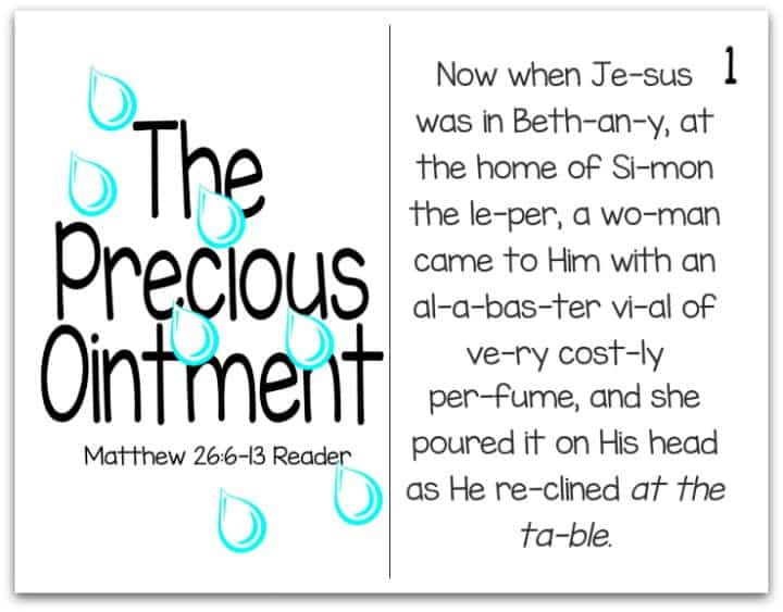 Printable Resurrection Reader - (Part 2 of 7) - The Precious Ointment