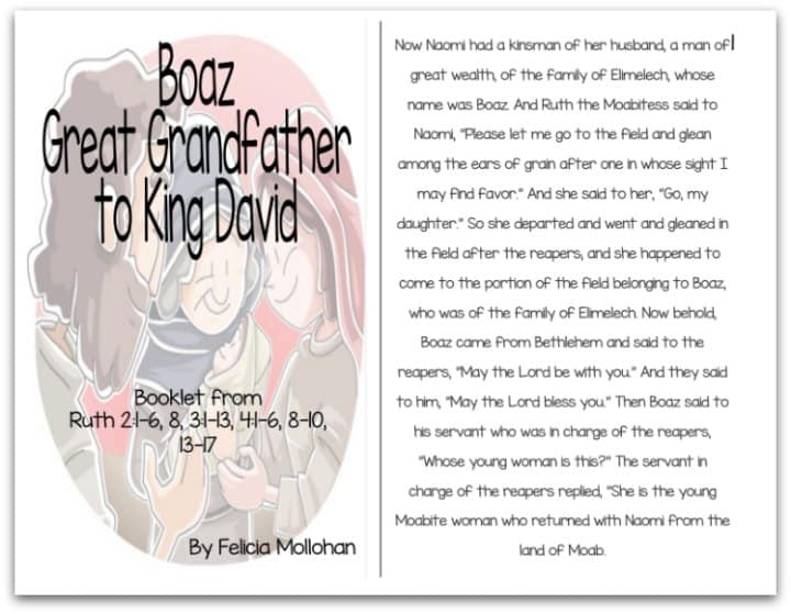 "Boaz, Great Grandfather to King David" Bible Story Booklet
