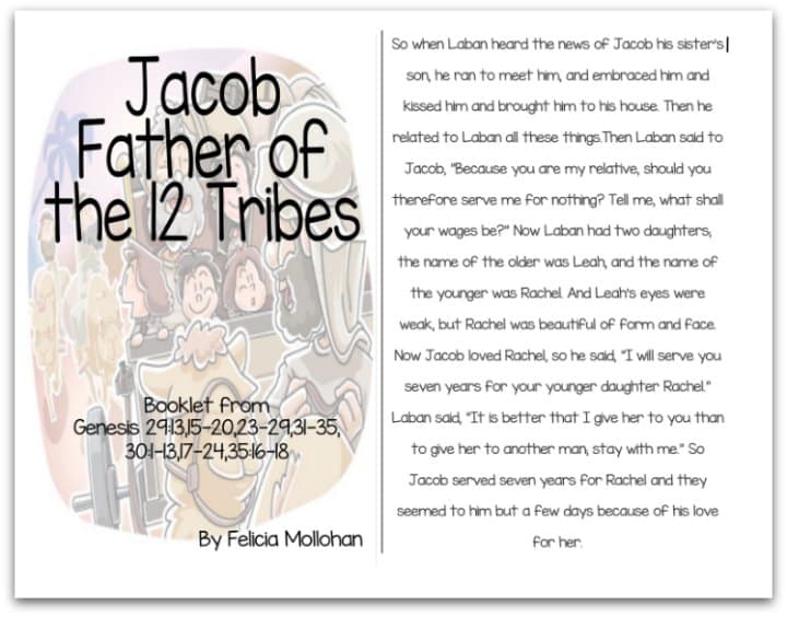 "Jacob, Father of the 12 Tribes of Israel" Bible Story Booklet