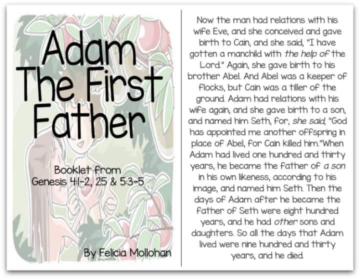 “Adam the First Father” Bible Story Booklet
