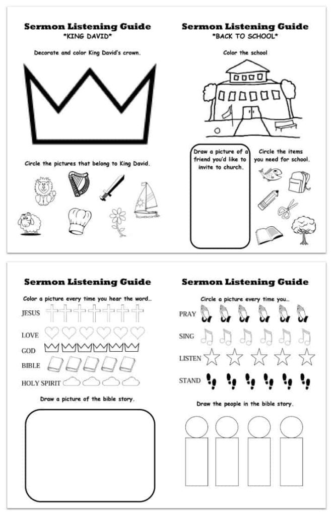 Printable Sermon Listening Worksheets for Kids - Ministry-To-Children