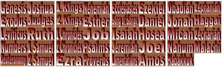 "Old Testament Books of the Bible" Memory Match Game Cards