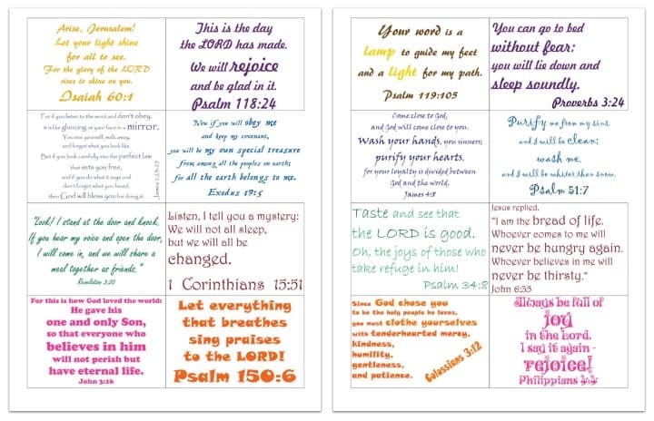 Committed: Family Bible Verses (Free Printable Cards) - Ministry To Children