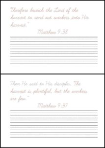 Harvest Bible Verses - Print And Cursive Writing Practice - Ministry To 