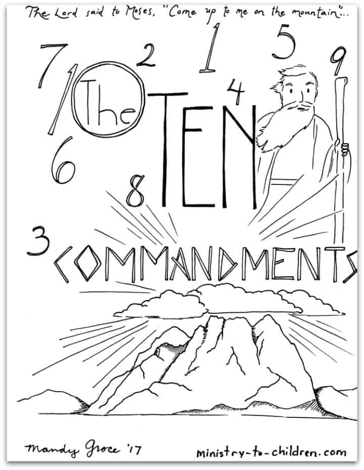 10 Commandments Coloring Book Free Printable PDF Pages For Kids