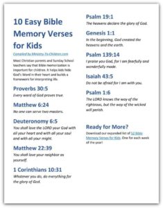 First 10 Bible Memory Verses for Kids - Printable