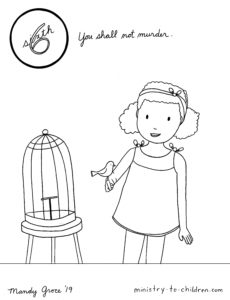 6th Commandment coloring page