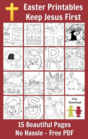 Religious Easter Bible Coloring Pages for Kids coloring sheets <a href=