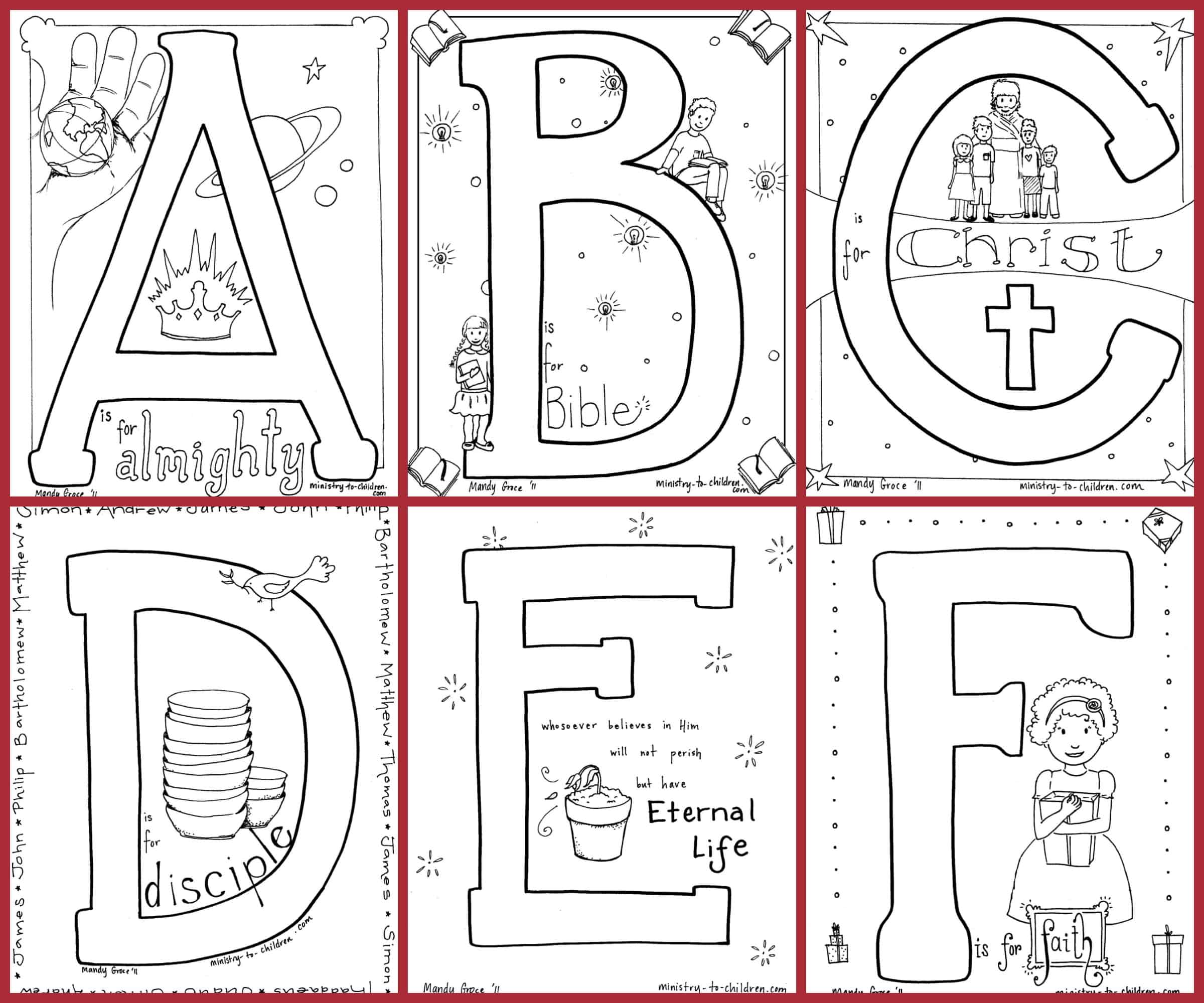 Bible Alphabet Coloring Pages 100 Free