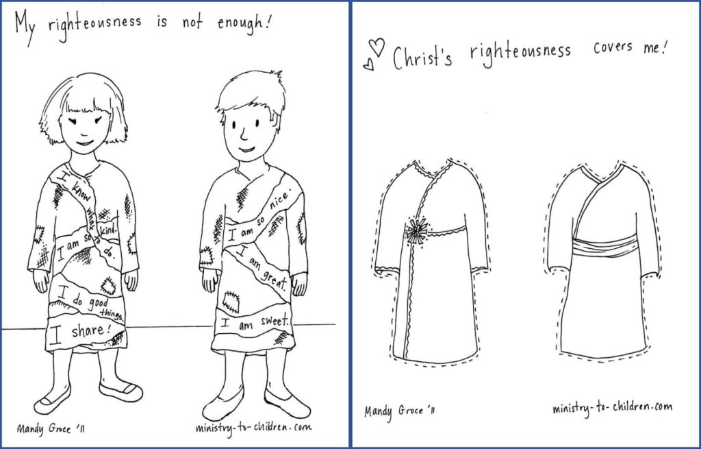 Christ's Righteousness Covers Me - Coloring Page for Romans 3 Lesson