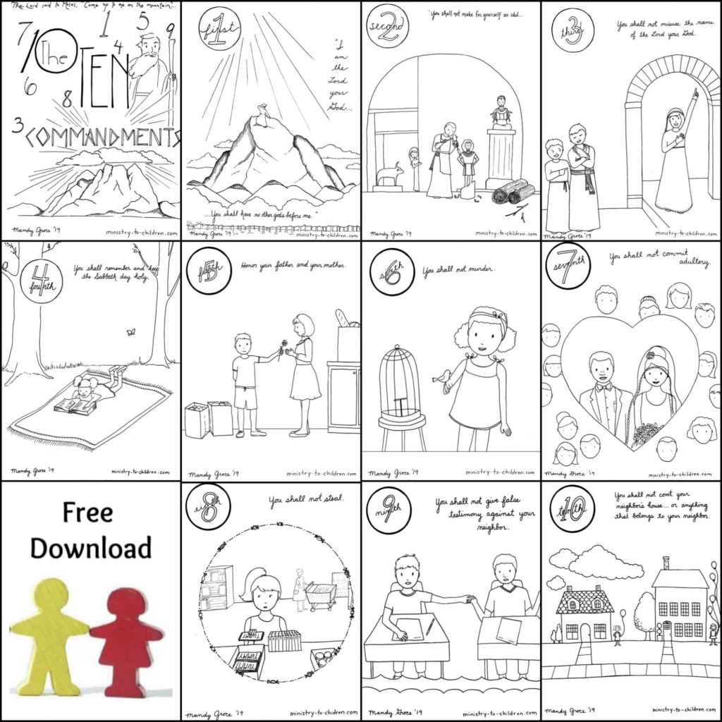 10 Commandments Coloring Book Free Printable PDF Pages