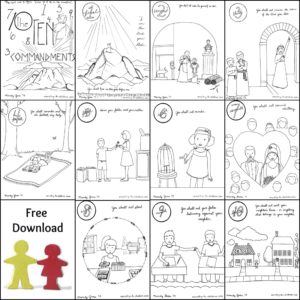 10 Commandments Coloring Book Printable Worksheets