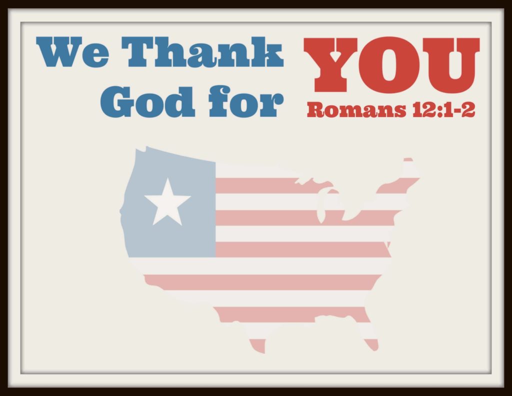 patriotic thank you card for veterans day or memorial day