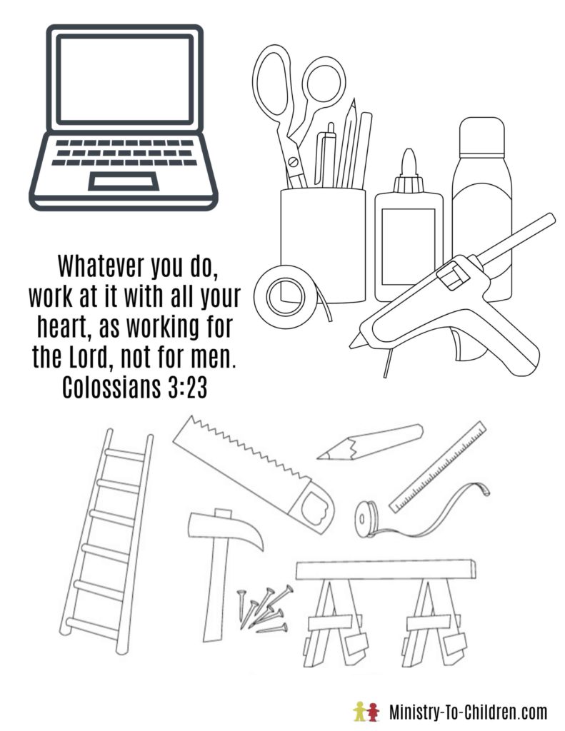 Labor Day Coloring Page Activity PDF Printable