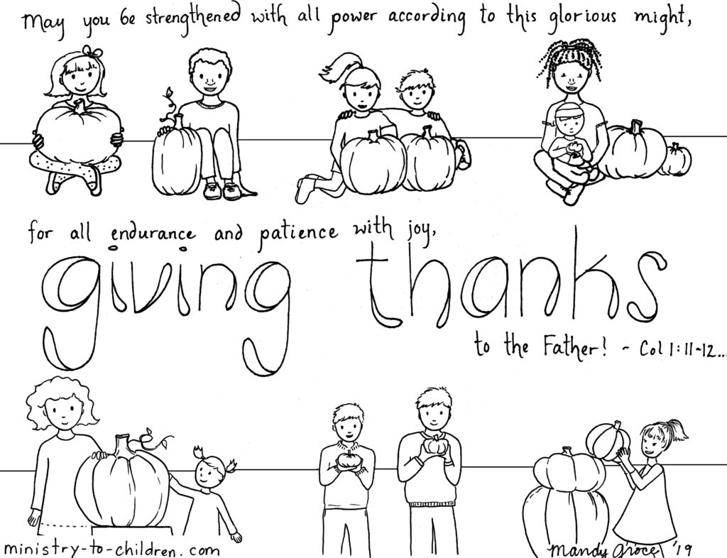 Give Thanks to the Father - Religious Coloring Page for Thanksgiving
