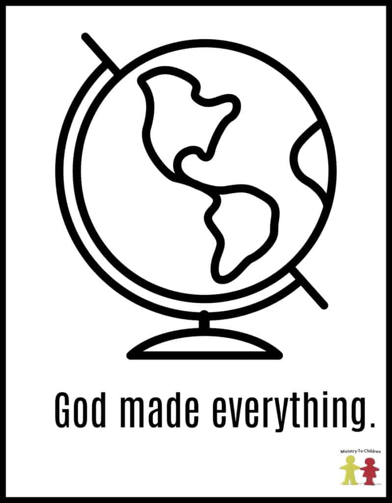 God Made Everything - Preschool coloring PAge