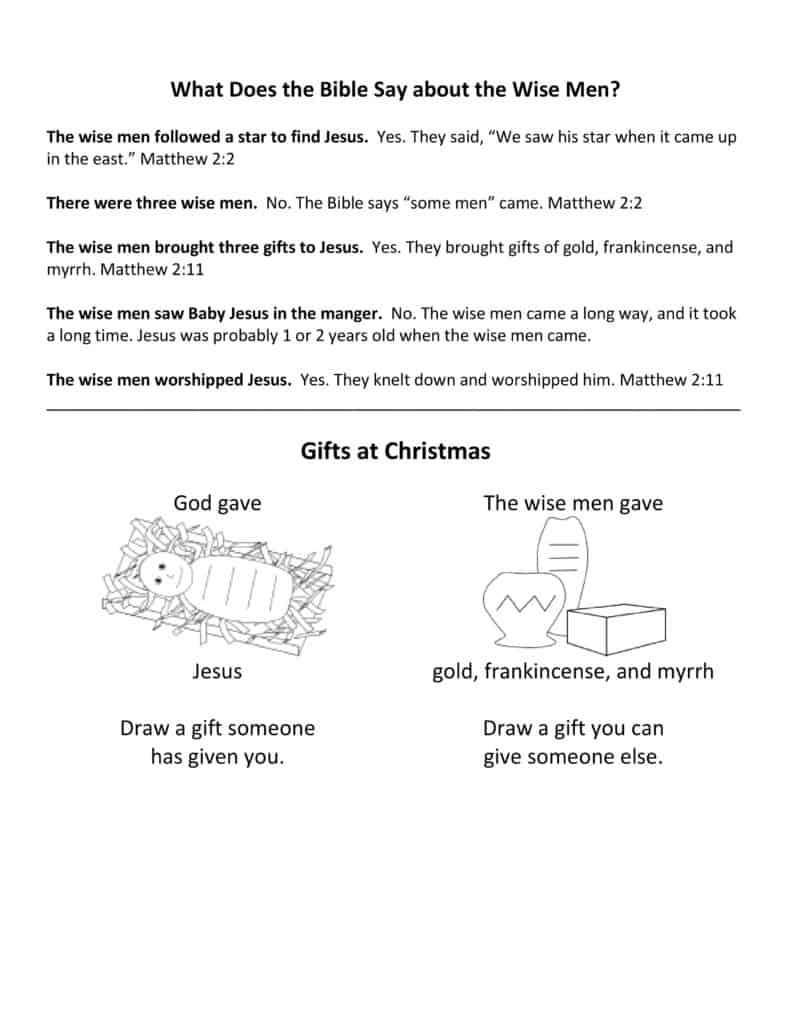 worksheets on Jesus birth