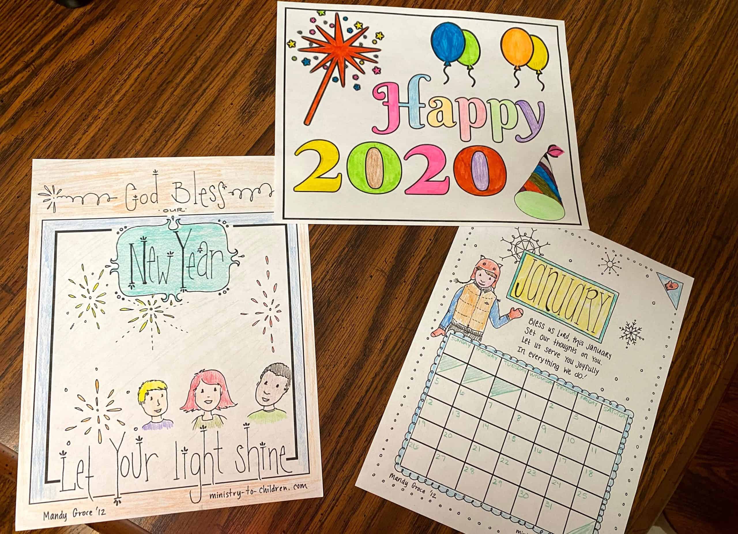 New Years' Coloring Pages- Free Printable Journal for Kids - The Kitchen  Table Classroom