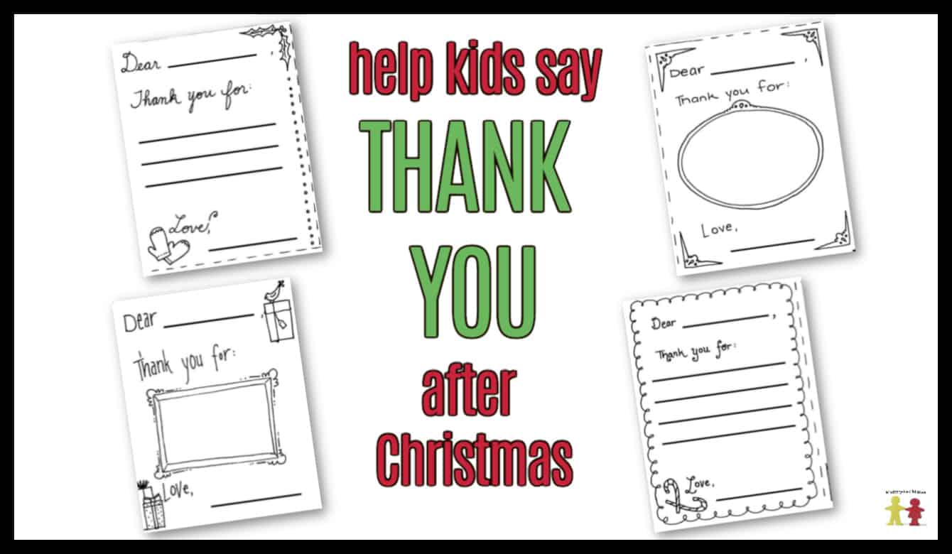 Christmas "Thank You Cards" Coloring Page